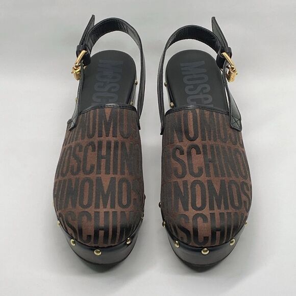 Moschino Brown and Black Clogs - Picture 3 of 14